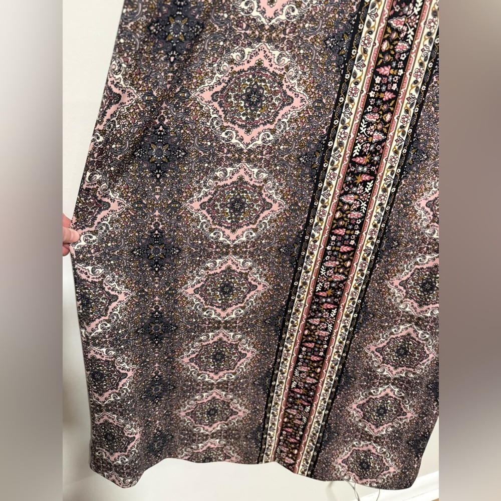 VTG Loungees Bohemian 1/2 Zip Housecoat Caftan Medium 60s 70s Retro - Picture 8 of 11